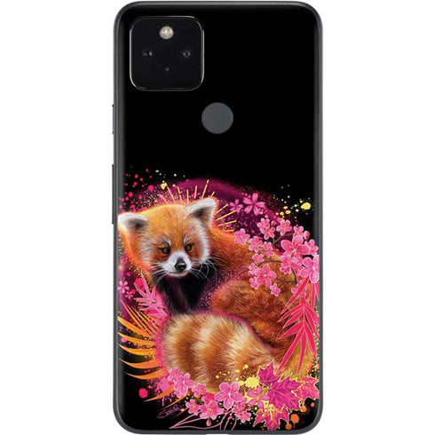Red Panda with Flowers by Sheena Pike Google Pixel 4a 5G Skin